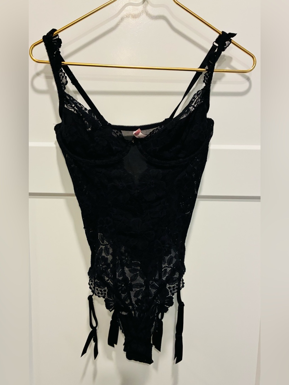 Victoria’s Sectey Black Lace Bodysuit with Garters - Women Intimates 36C